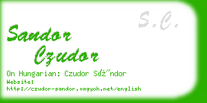 sandor czudor business card